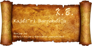 Kajári Barnabás névjegykártya