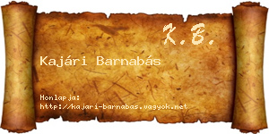 Kajári Barnabás névjegykártya